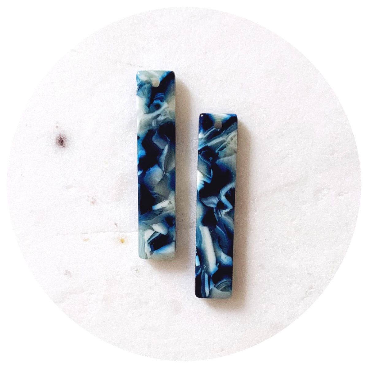 Acrylic Charms - 35mm Bar Rectangle - 1 Hole - 2pc