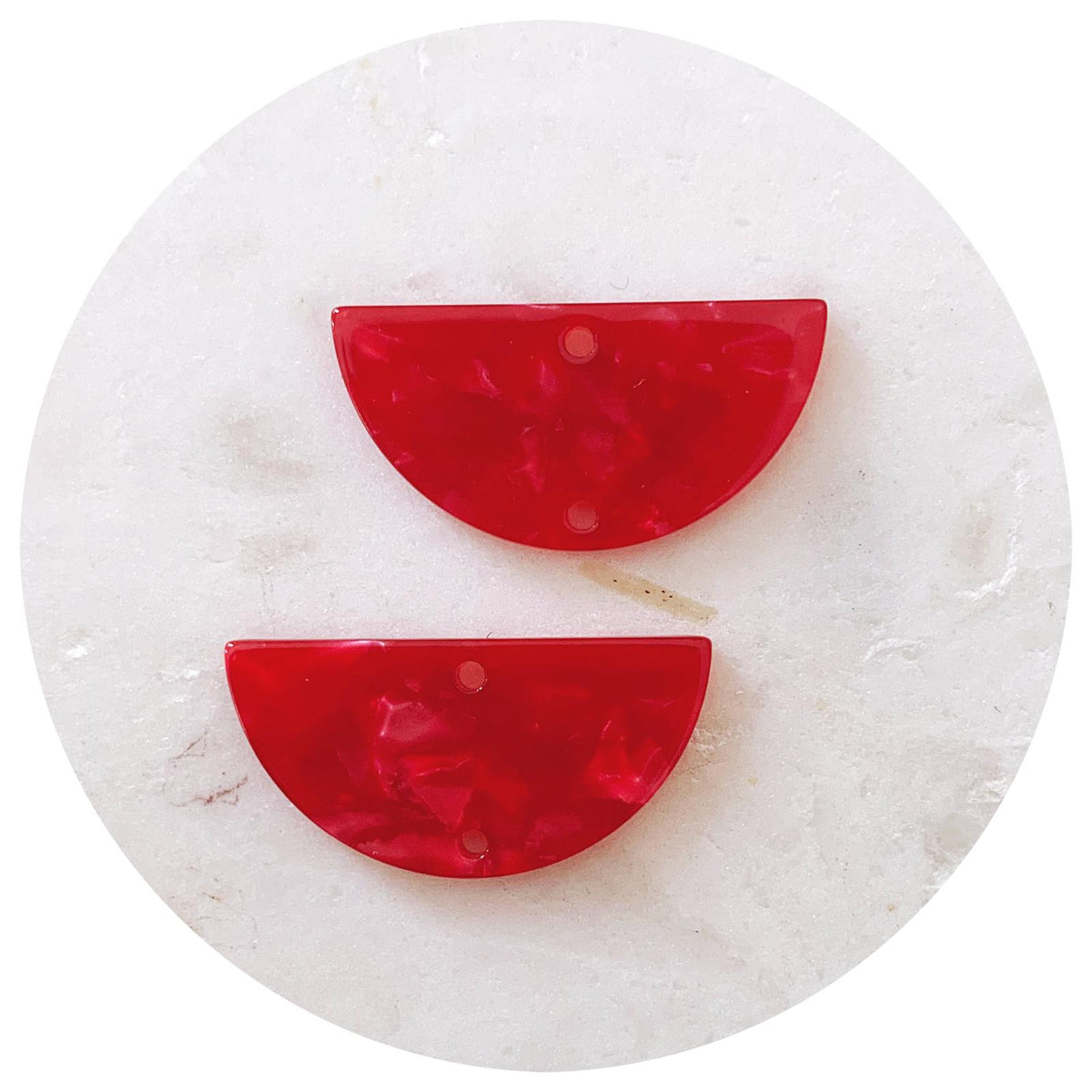 Acrylic Connectors - Half Circle - 2 Holes - 2pc