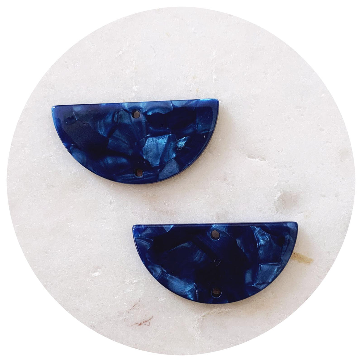 Acrylic Connectors - Half Circle - 2 Holes - 2pc