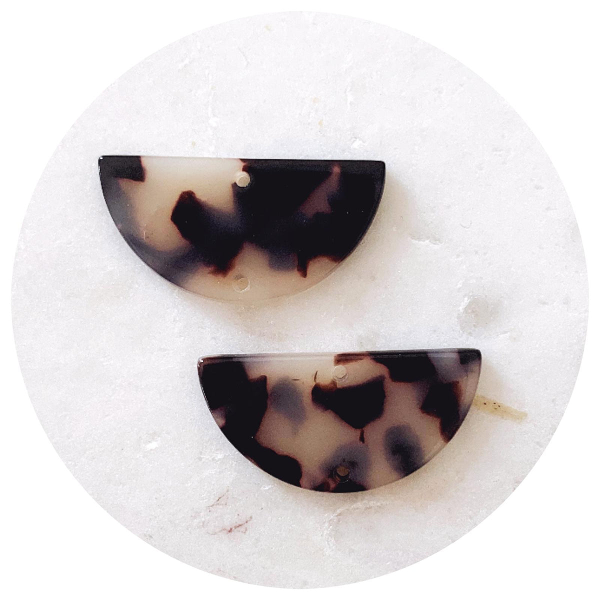 Acrylic Connectors - Half Circle - 2 Holes - 2pc