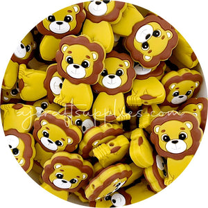 Little Lion Silicone Beads - CHOOSE YOUR COLOUR - 2 Beads