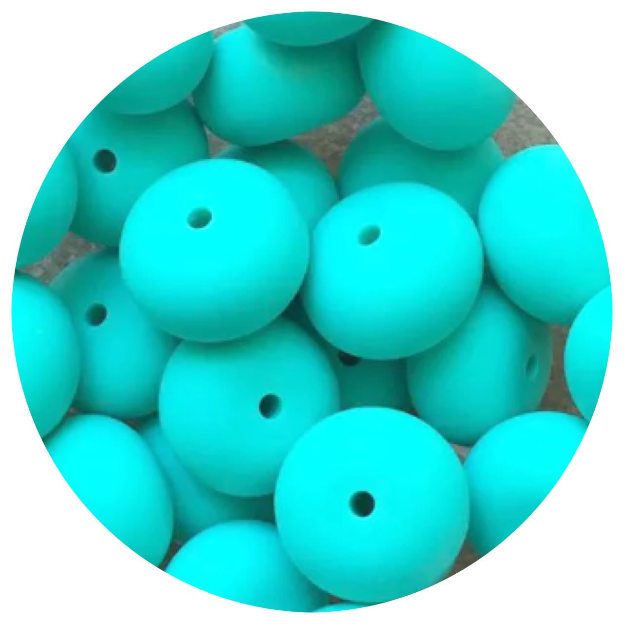 Turquoise - 22mm Abacus Silicone Beads - 5 Beads