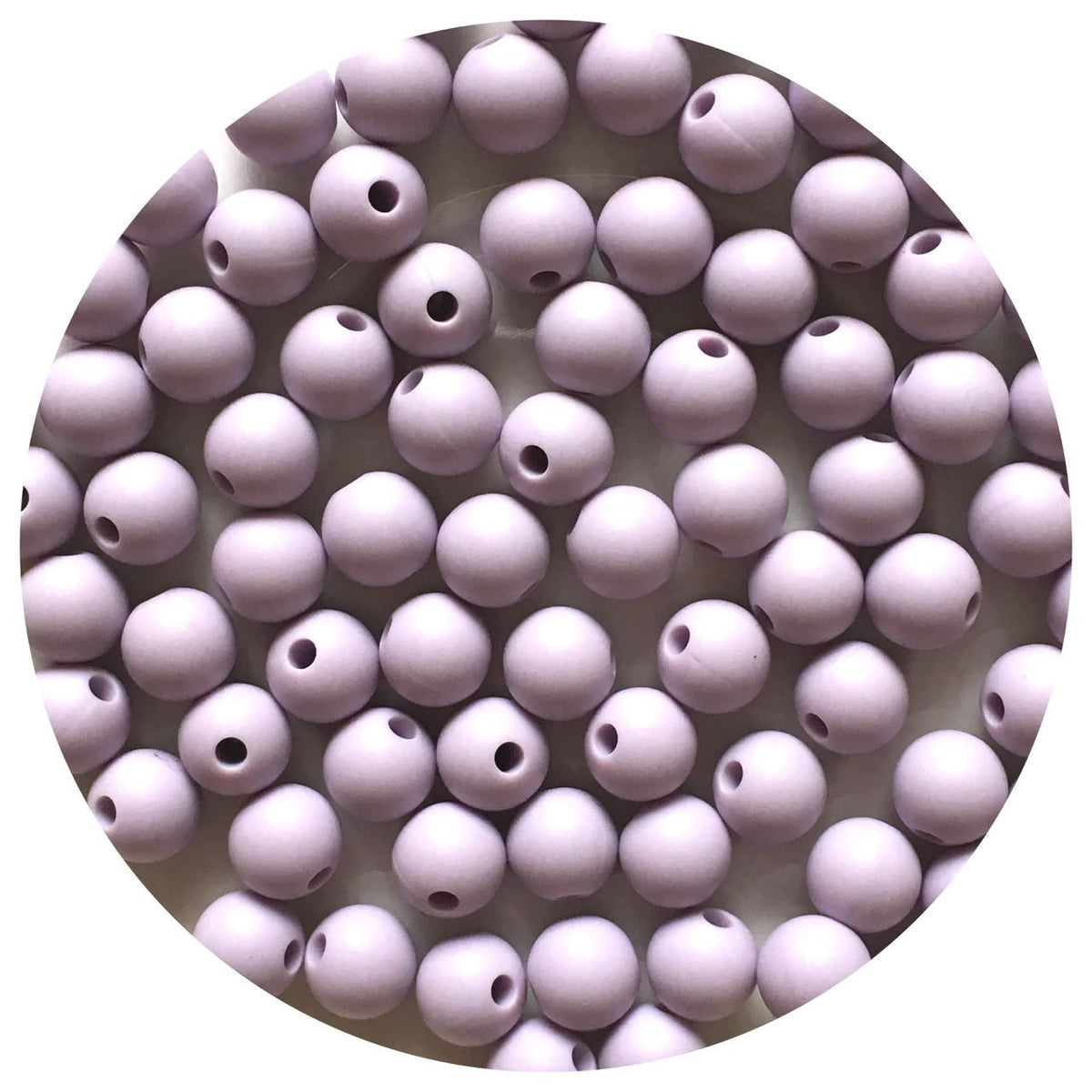 Lilac Purple - 9mm Round Silicone Beads - 5 Beads