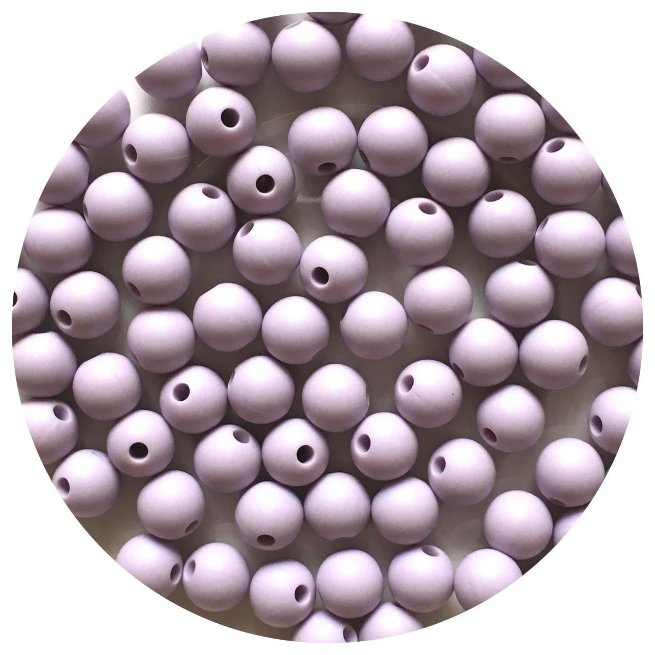 Lilac Purple - 9mm Round Silicone Beads - 5 Beads