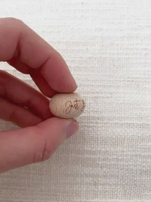 Beech Wood Engraved Beads (Just Breathe) - 22mm abacus - 5 Beads