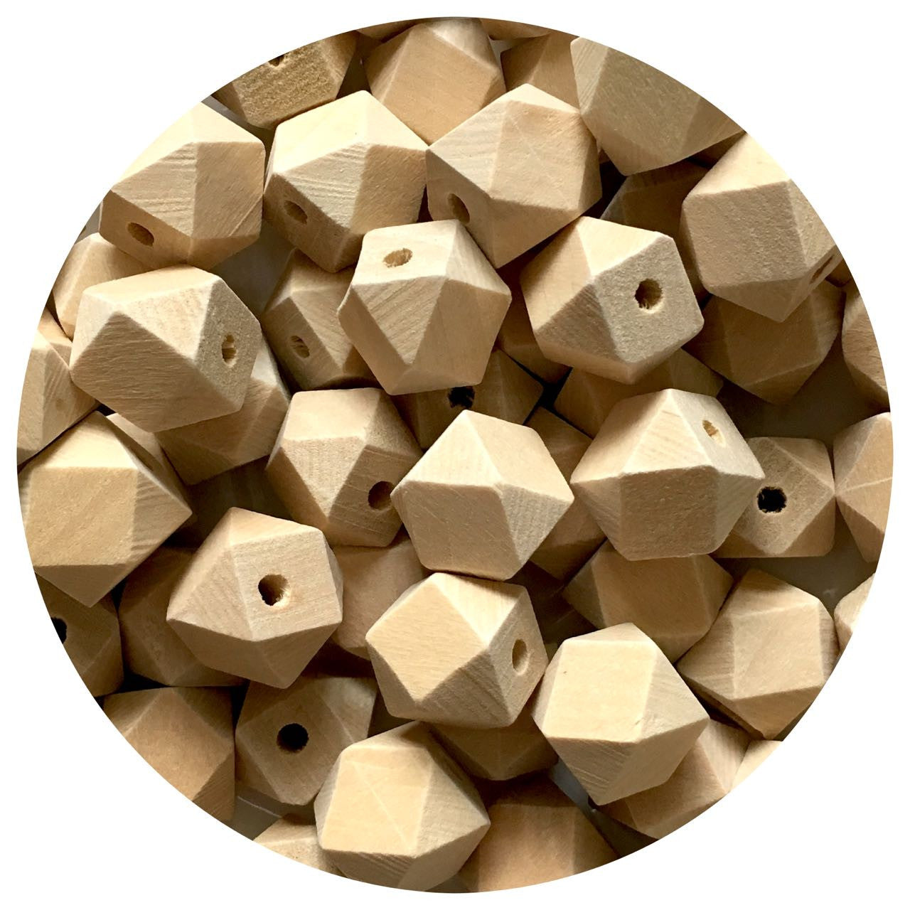 Natural Wood Hexagon Beads - 15mm - 10 Beads