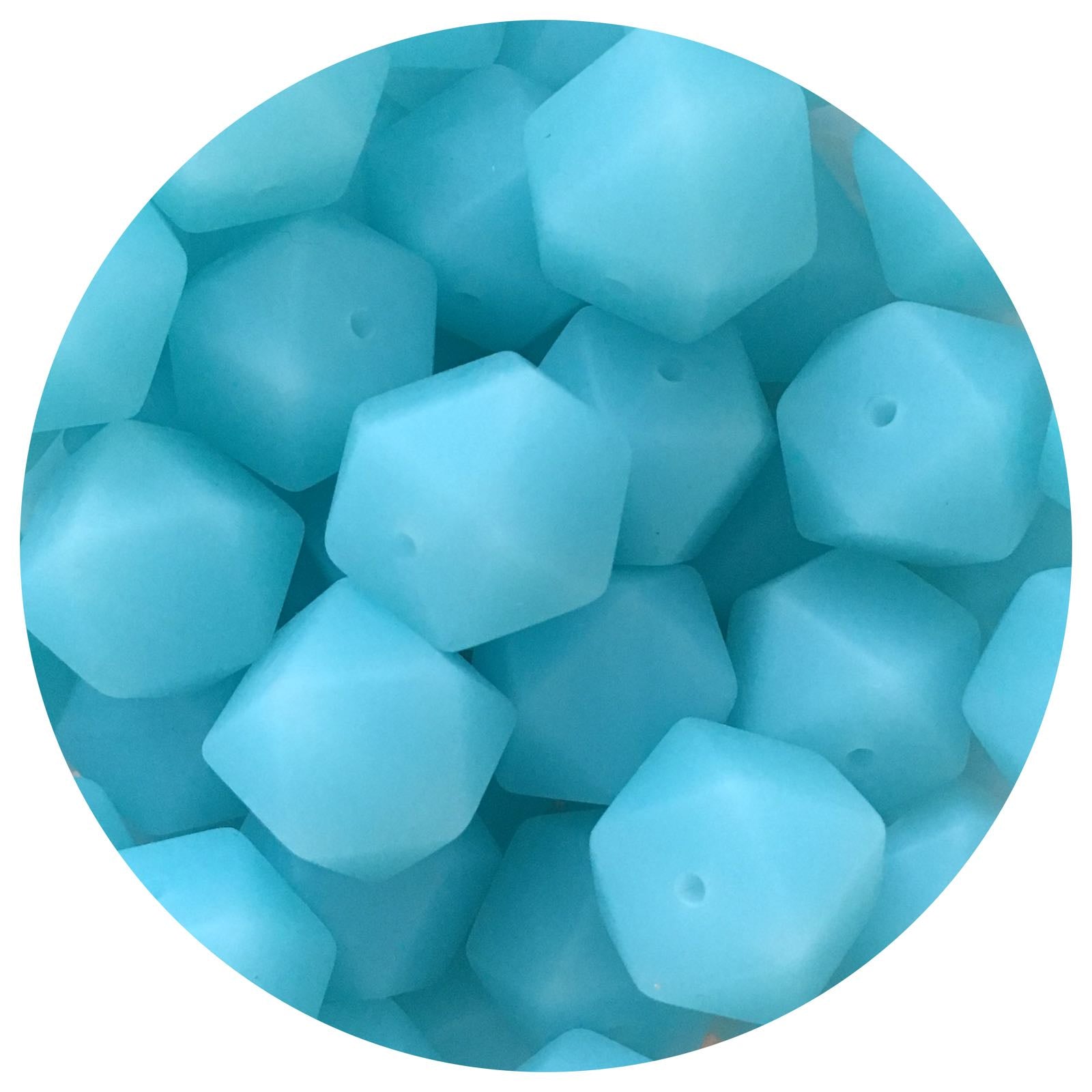 Ice Blue - 17mm Hexagon - 10 Beads