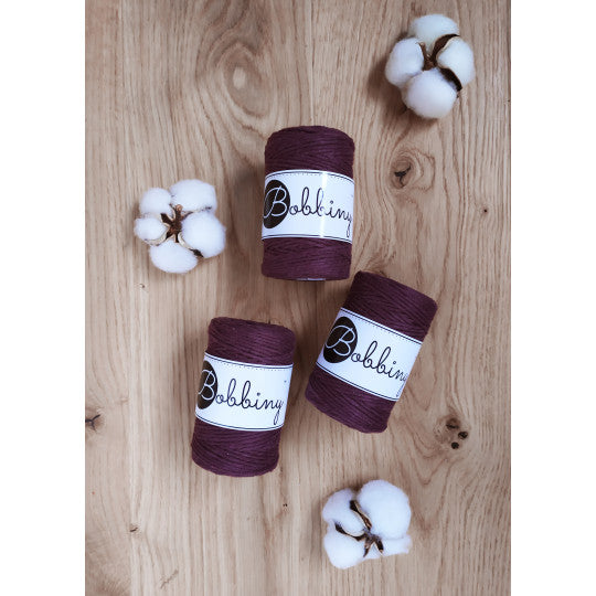 Bobbiny Baby Single Twist Macrame Cord - 1.5mm - Blackberry