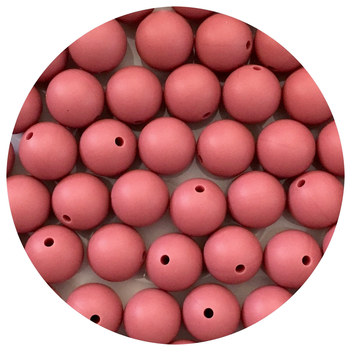 Maroon Red - 15mm round - 10 Beads