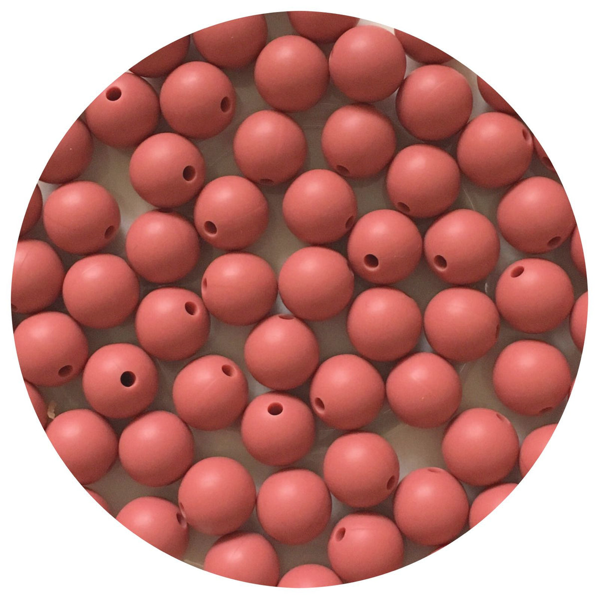 Maroon Red - 12mm Round Silicone Beads - 10 beads