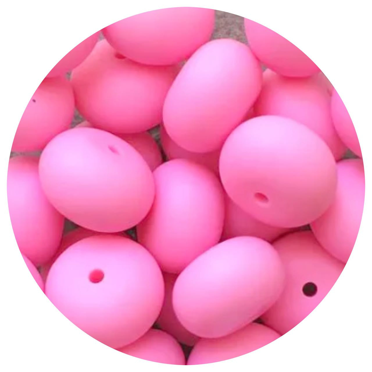 Bubblegum Pink - 22mm Abacus Silicone Beads - 5 Beads