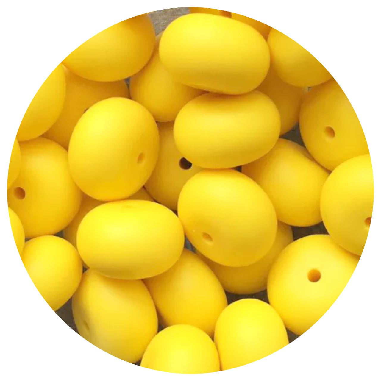 Lemon Yellow - 22mm Abacus Silicone Beads - 5 Beads