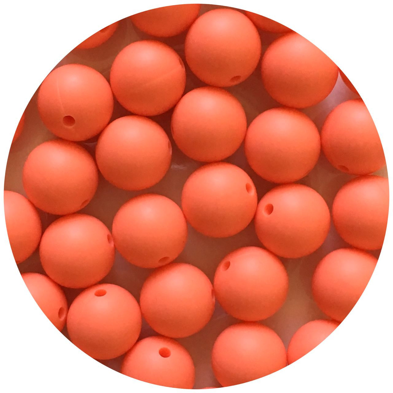 Bright Coral - 15mm round - 10 Beads