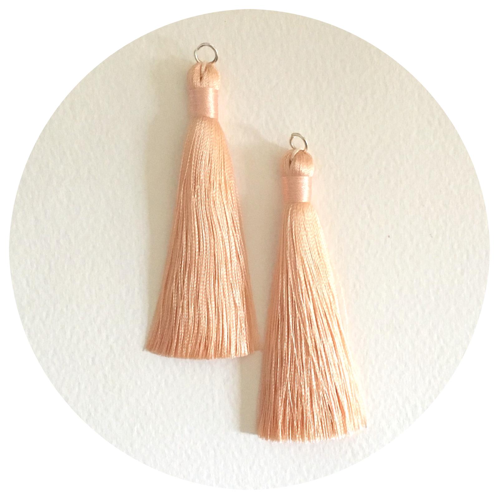80mm Silk Tassels - Light Peach - 2pack - 6303