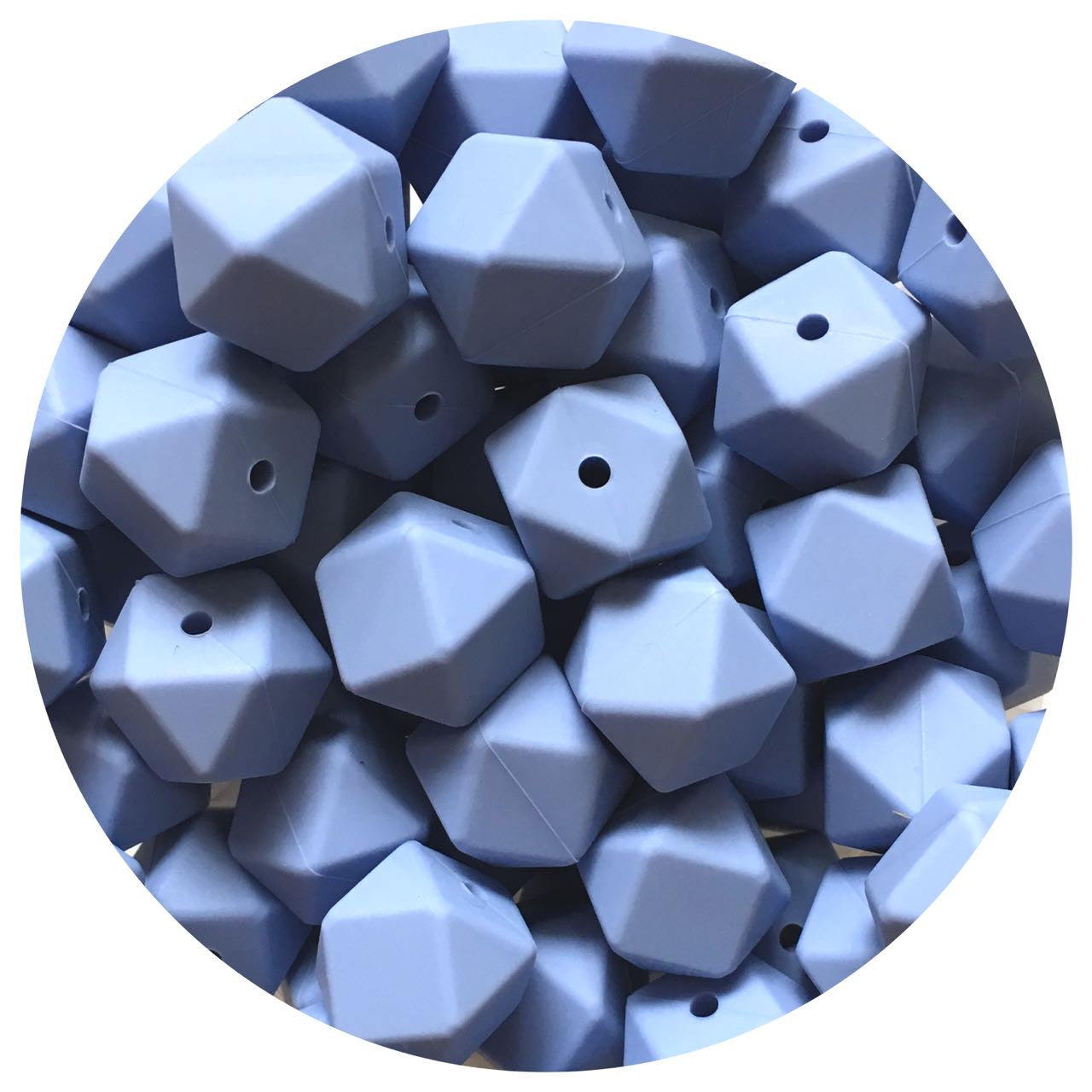 Powder Blue - 17mm Hexagon - 10 Beads