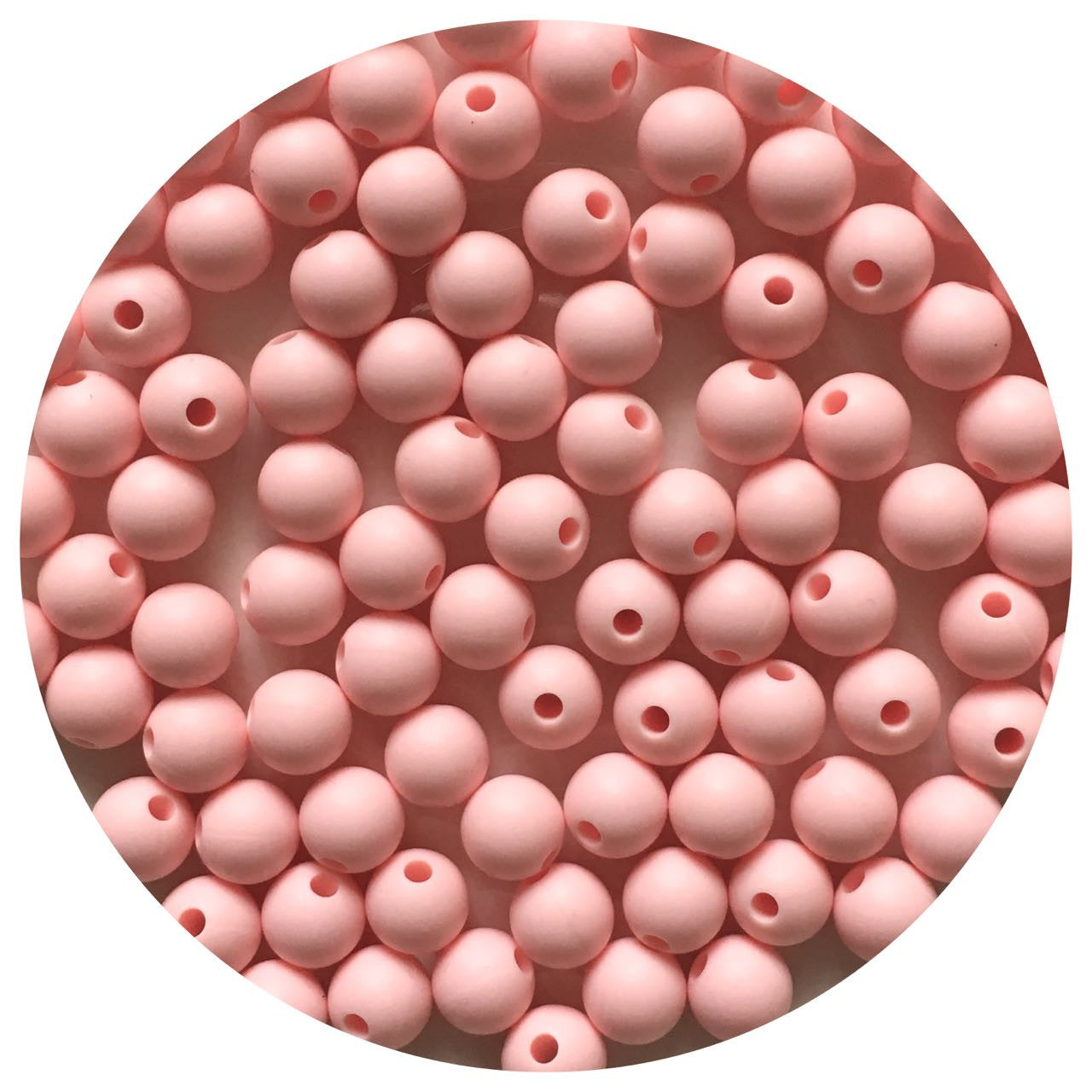 Candy Pink - 9mm Round Silicone Beads - 5 Beads