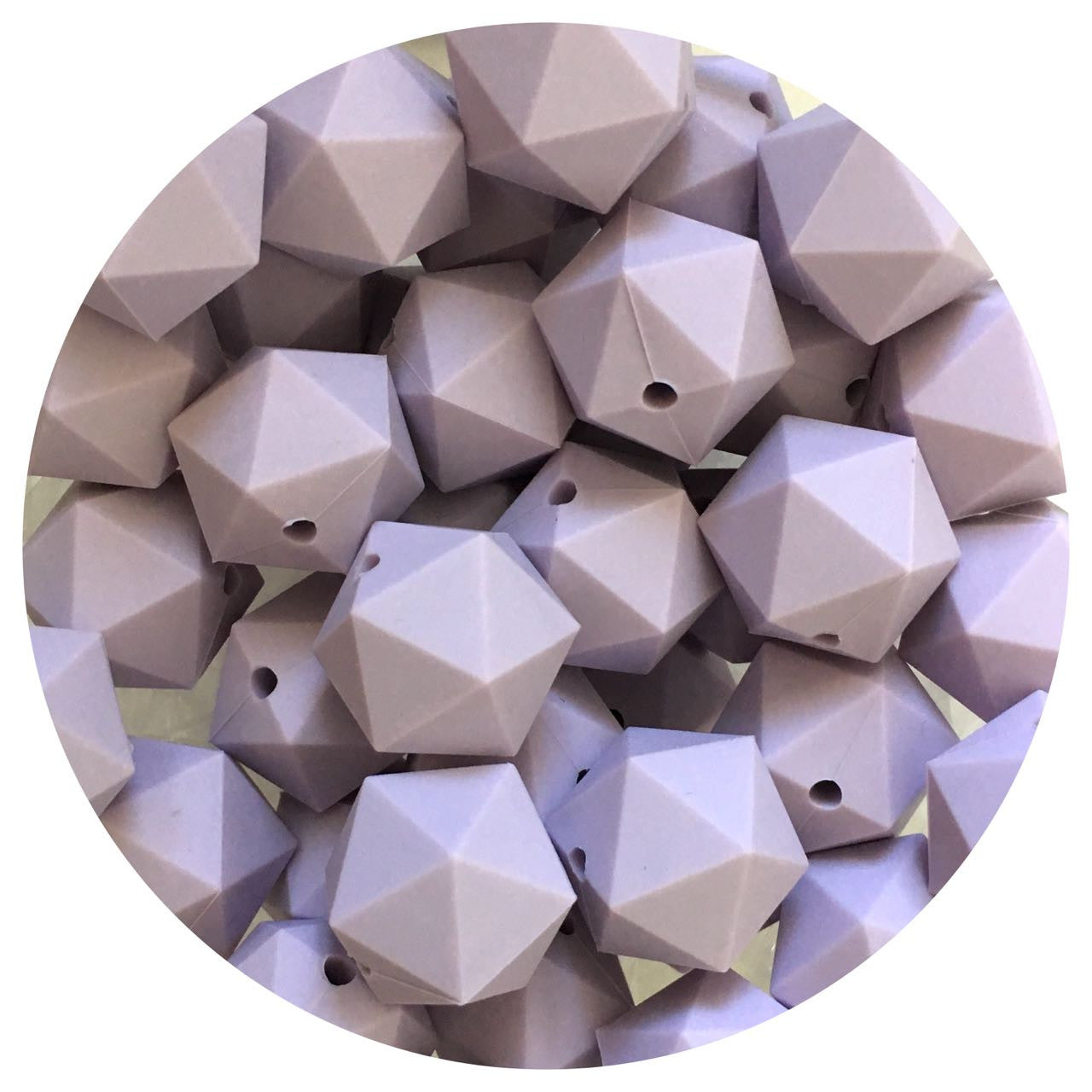 Lilac Purple - 17mm Icosahedron - 5 Beads