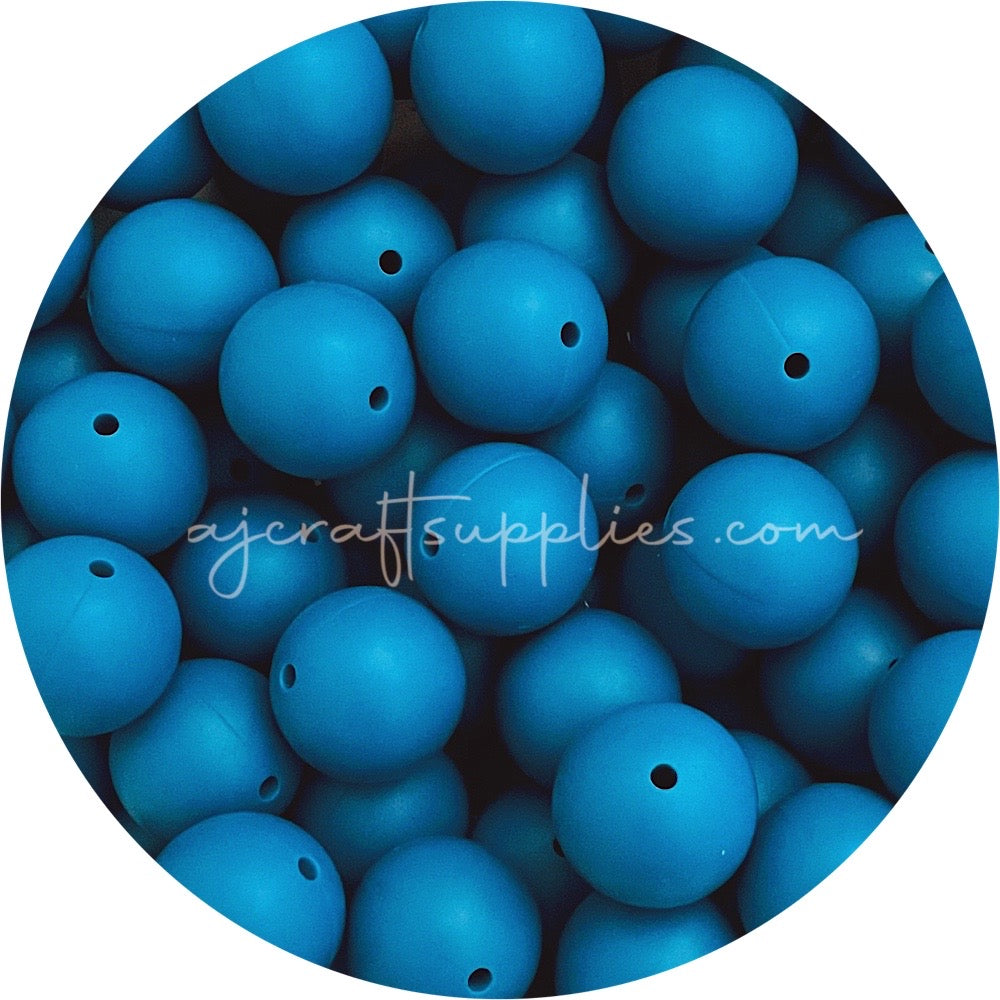 Teal - 19mm round - 5 Beads