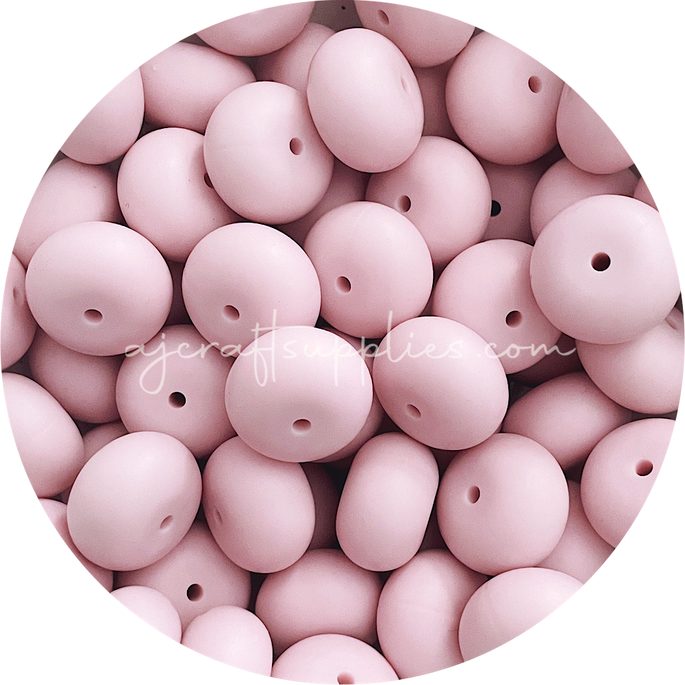 Blush Pink - 22mm Abacus Silicone Beads - 5 Beads