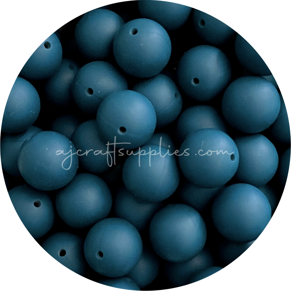 Deep Teal - 19mm round - 5 Beads