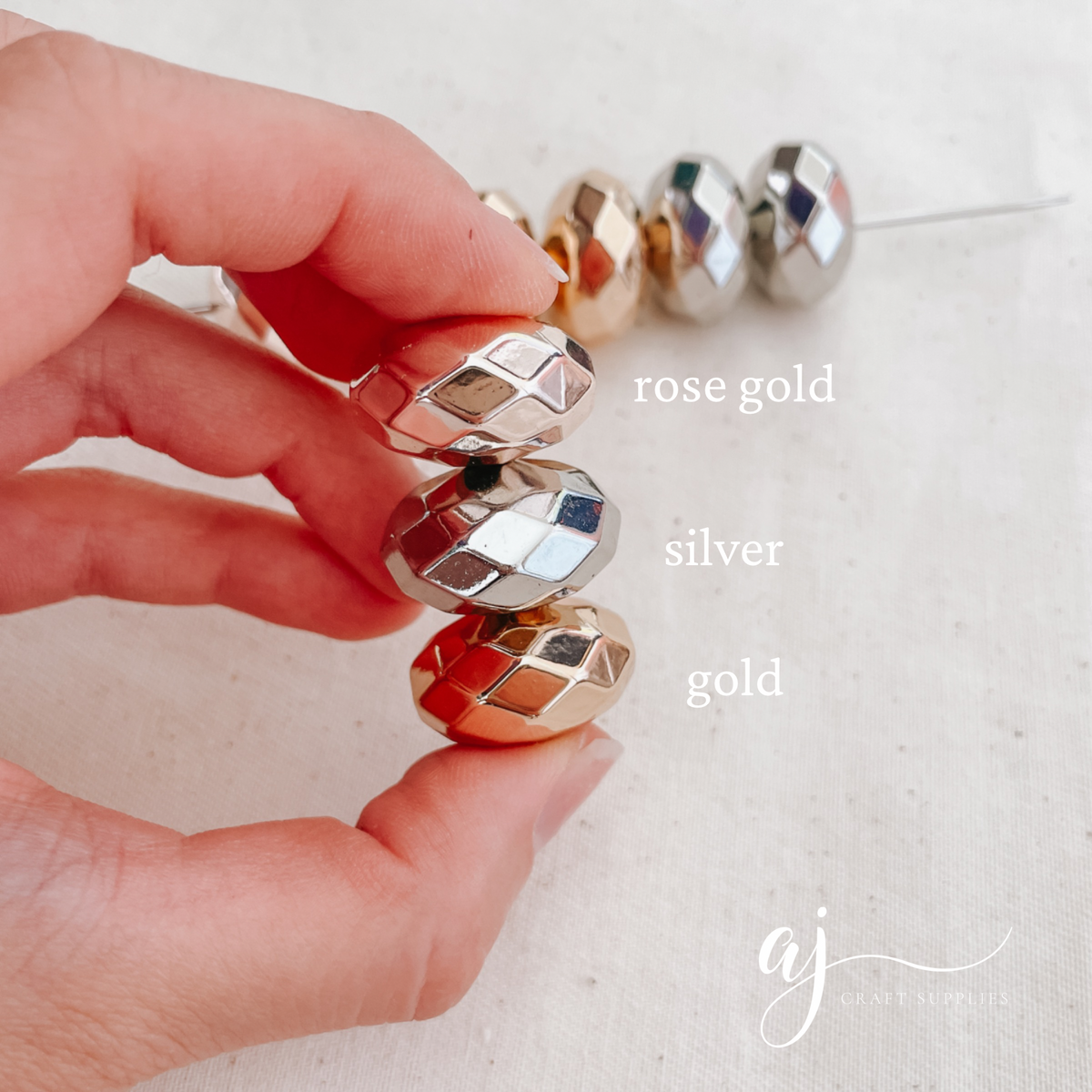 22mm Faceted Abacus Acrylic Beads - CHOOSE YOUR COLOUR - 5 Beads