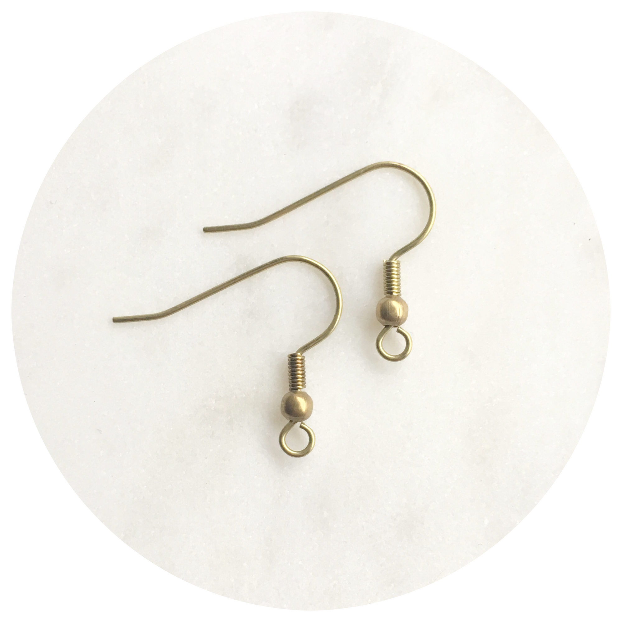 Earring Hooks - Brass - Lead & Nickel Free - 50 pcs