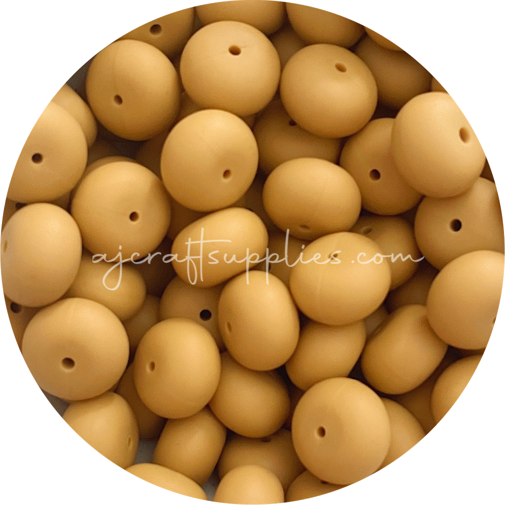 Butterscotch - 22mm Abacus Silicone Beads - 5 Beads