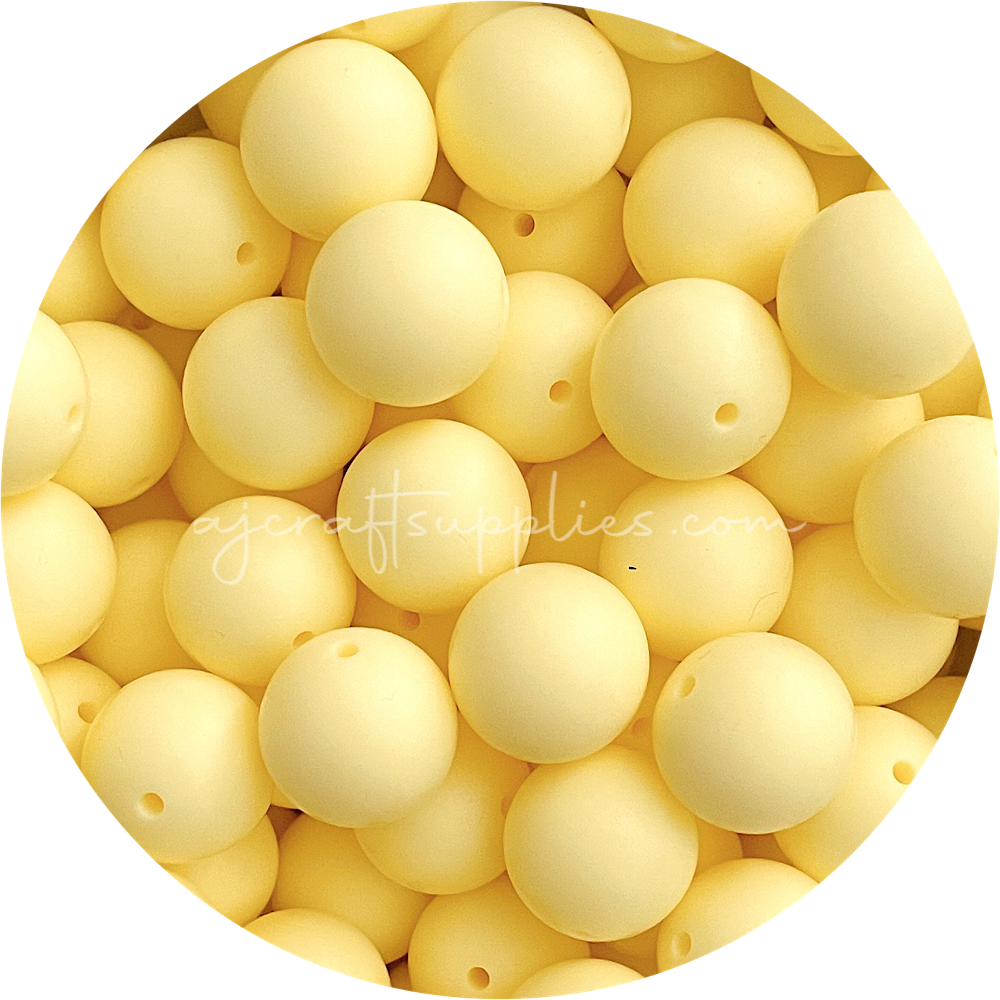 Buttery Yellow - 19mm round - 5 Beads