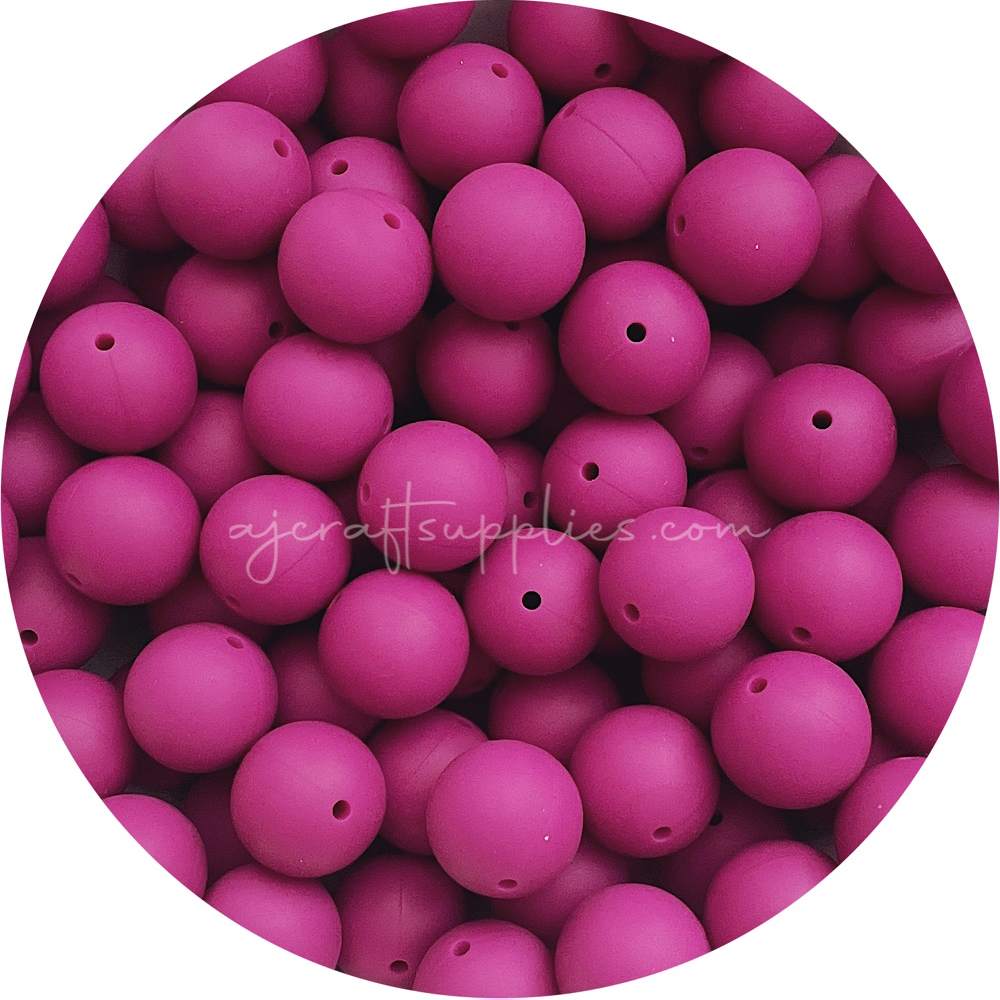 Magenta - 19mm round - 5 Beads