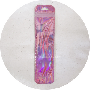 Pink/Silver Foil Pouch (Clear Window Face) - Skinny - Each