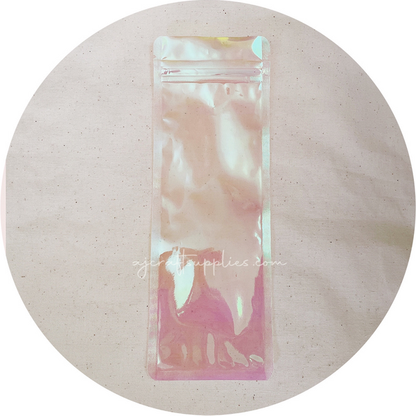 Pink Holographic (Translucent) Pouch - Skinny - Each - AJ Craft Supplies