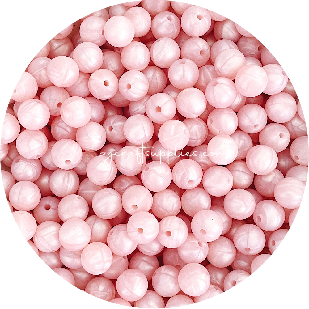Pearl Blush - 12mm Round Silicone Beads - 10 beads