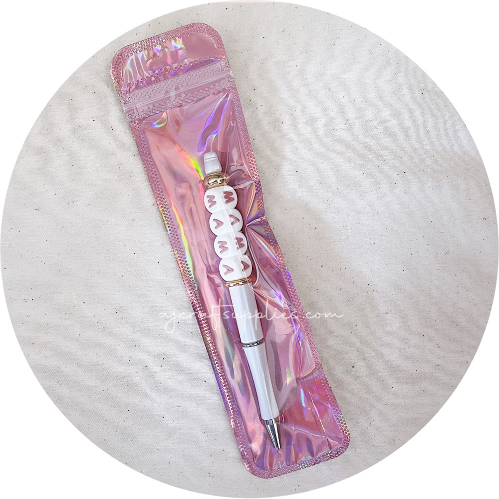 Pink/Silver Foil Iridescent Pouch (Clear Window Face) - Skinny - Each