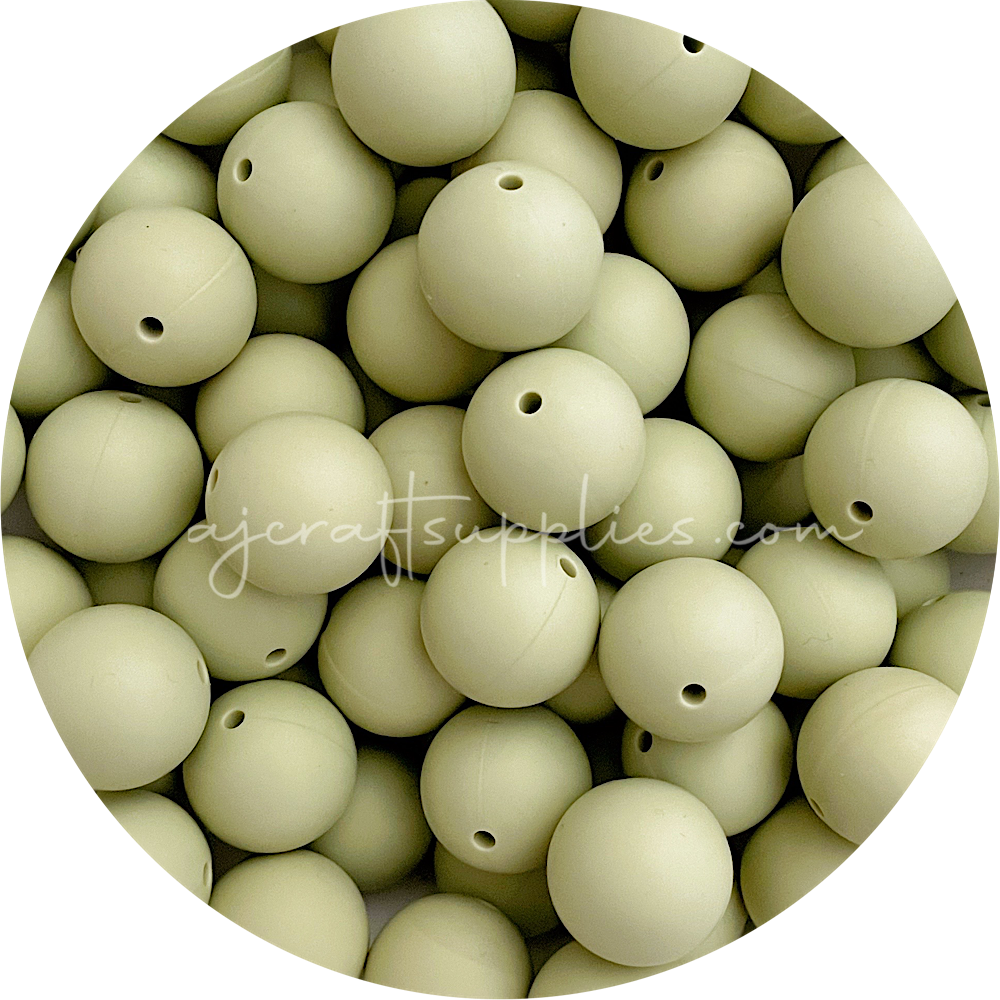 Sage Green - 19mm round - 5 Beads