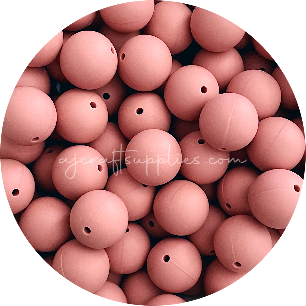Dusty Rose - 19mm round - 5 Beads