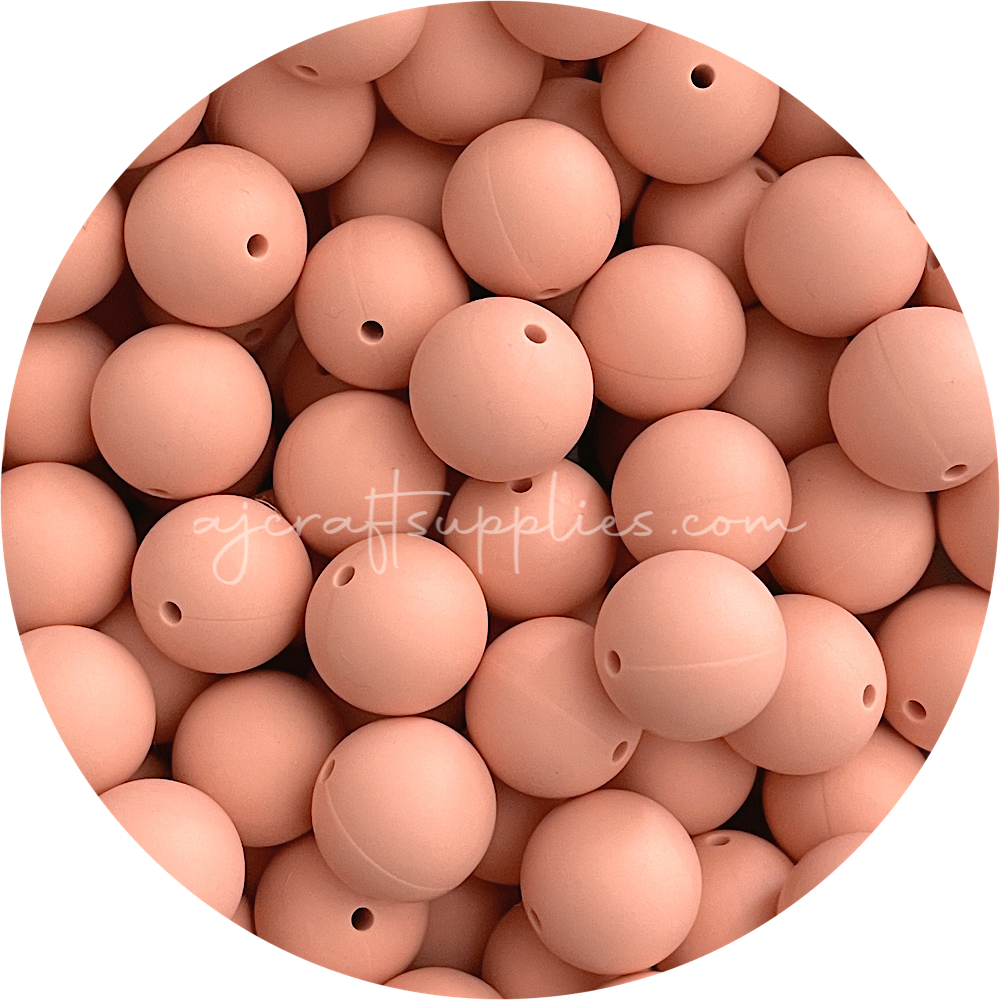 Peach - 19mm round - 5 Beads