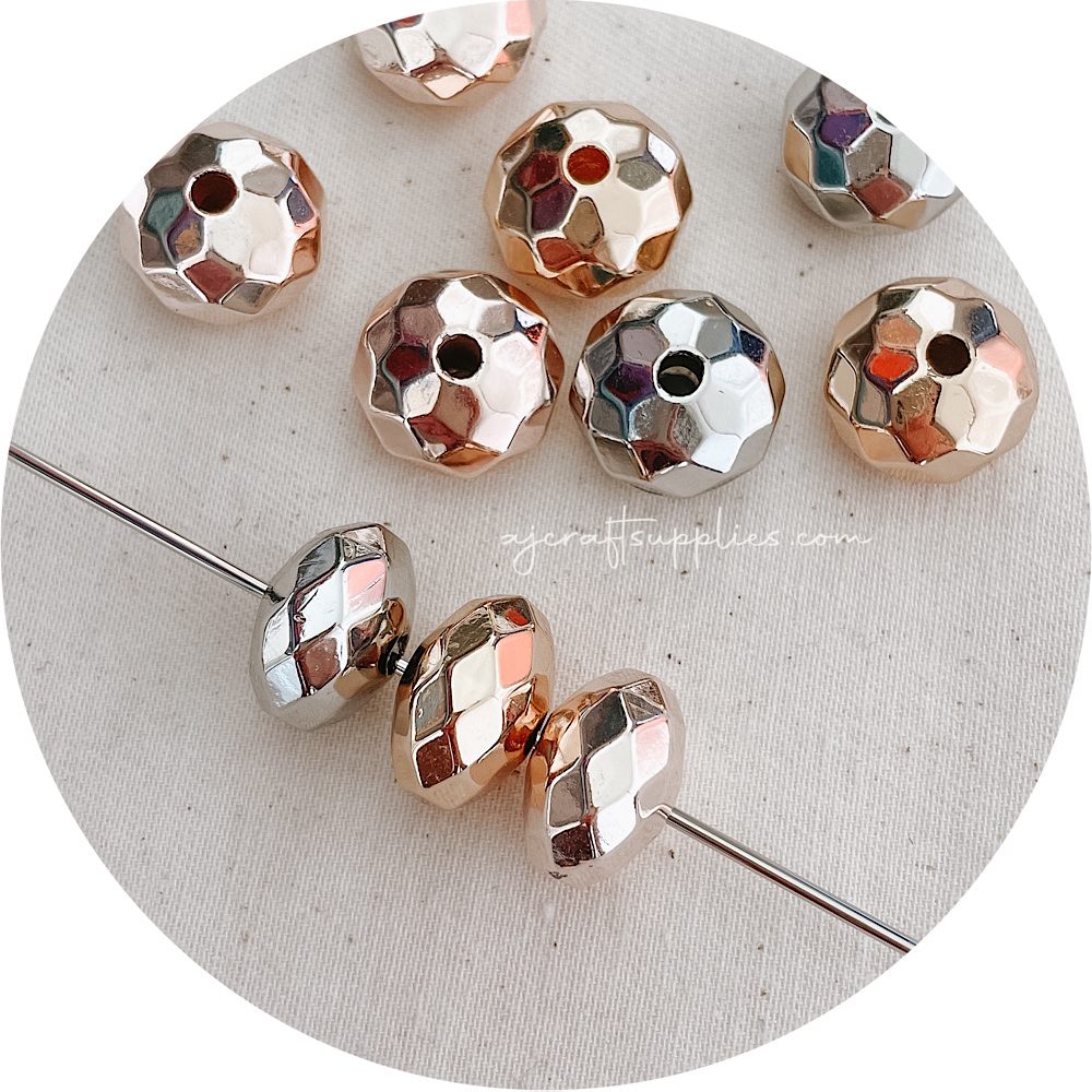 19mm Faceted Abacus Acrylic Beads - CHOOSE YOUR COLOUR - 5 Beads