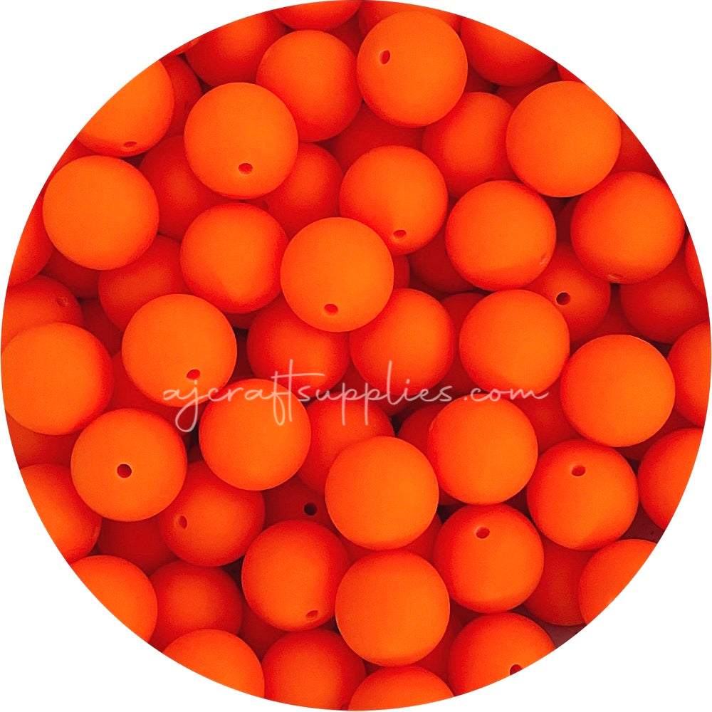 Tangerine Orange - 19mm round - 5 Beads
