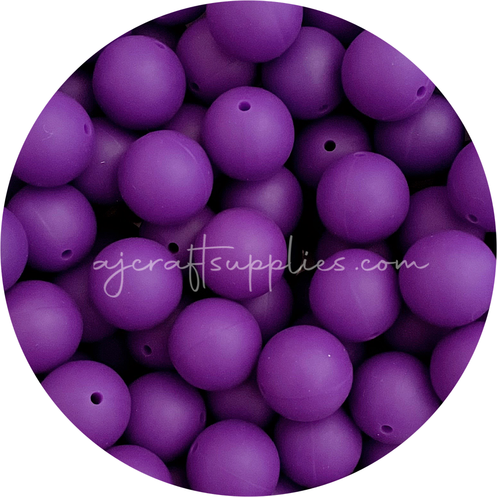 Royal Purple - 19mm round - 5 Beads