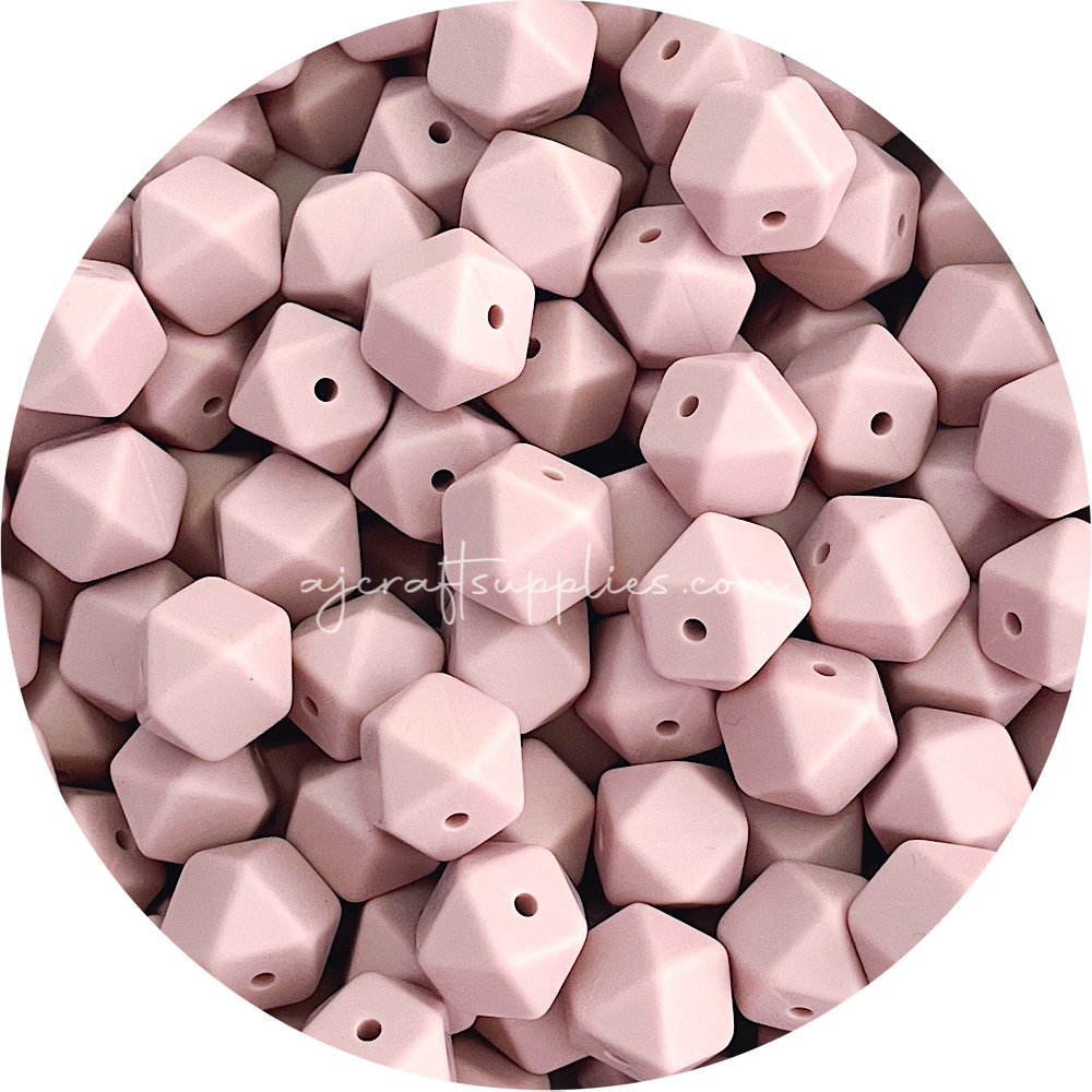 Nude - 14mm Mini Hexagon - 5 beads