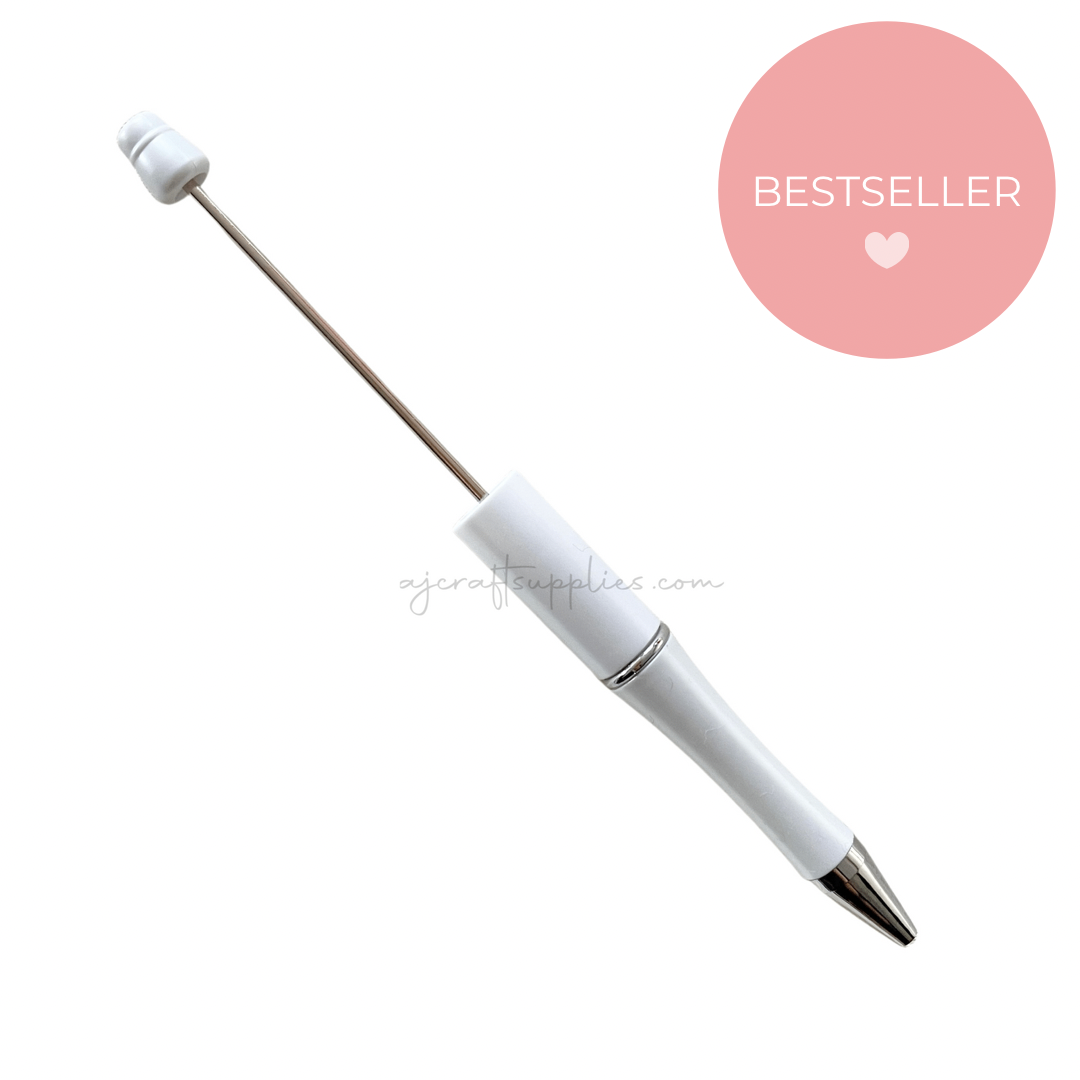 Beadable Pen Blanks - Pearl White - Each