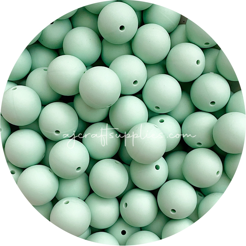 Mint Green - 19mm round - 5 Beads