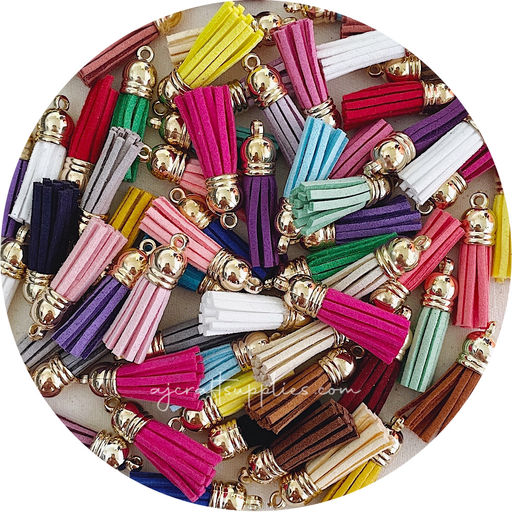 39mm Suede Tassels Gold Cap - Mixed - 10 Tassels
