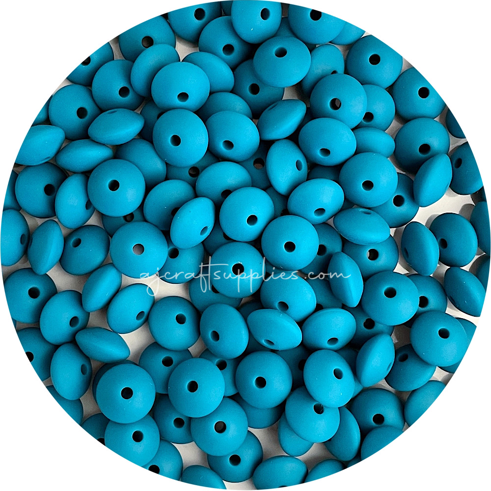 Teal - 12mm Mini Saucer - Each
