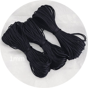 Black - 1.5mm Satin Nylon Cord - 20 metres