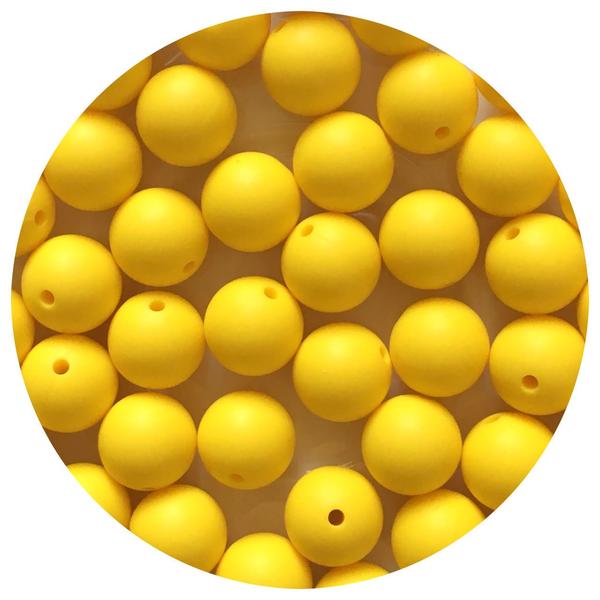 Lemon Yellow - 15mm round - 10 Beads