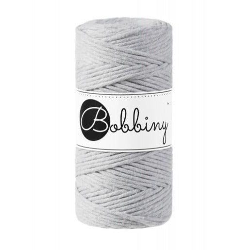 Bobbiny Single Twist Macrame Cord - 3mm - Light Grey
