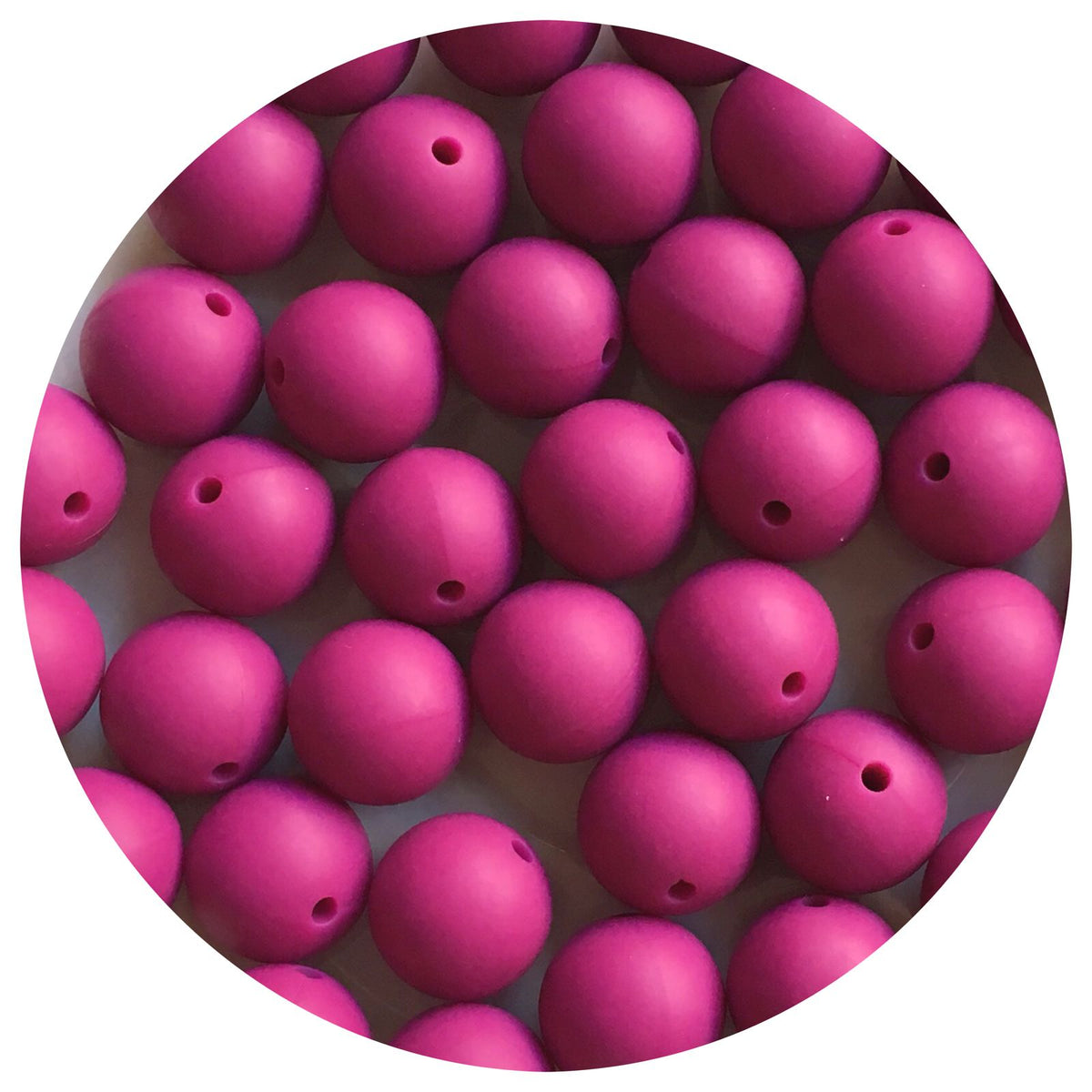 Magenta - 15mm round - 10 Beads