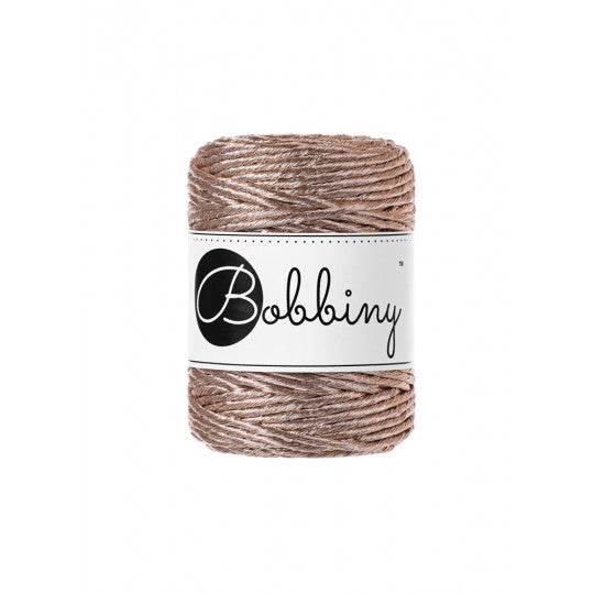 Bobbiny Single Twist Macrame Cord - 3mm - Metallic Champagne