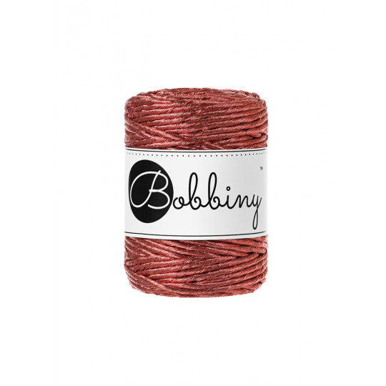 Bobbiny Single Twist Macrame Cord - 3mm - Metallic Copper